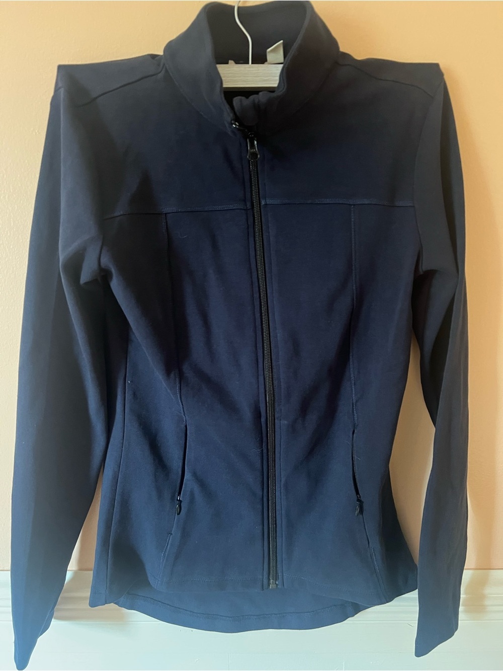 Happy earth organic cotton Navy Zip-Up bbl Jacket lululemon vuori alo athleisure - Picture 3 of 7
